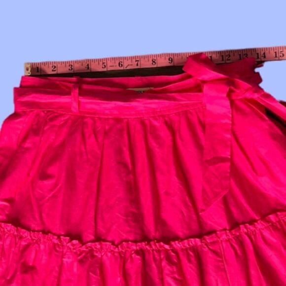 Jason Wu Designer Tiered Belted Side Zip Midi Skirt in Hot Pink. Size Small. New - Picture 15 of 15